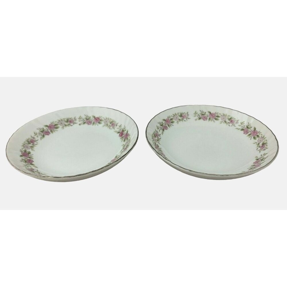 Pair Danisco Japan Teahouse Rose Berry Bowls 5.5" Floral Design